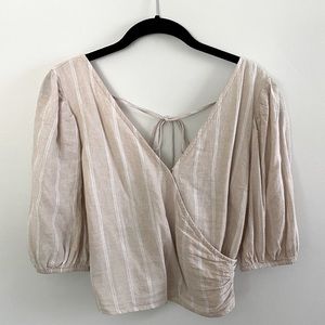 NWT Wrap front linen A&F top